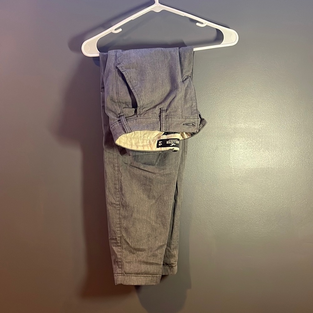 Grey Crop Taper Chino Hollister pants